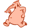 RENNENDE ROSE OLIFANT